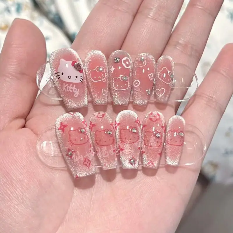 

Милые Мультяшные Hellokittys, пятнистые нашивки кошачий глаз для дизайна ногтей, ручная работа, пластырь для ногтей, готовый продукт, беременная женщина