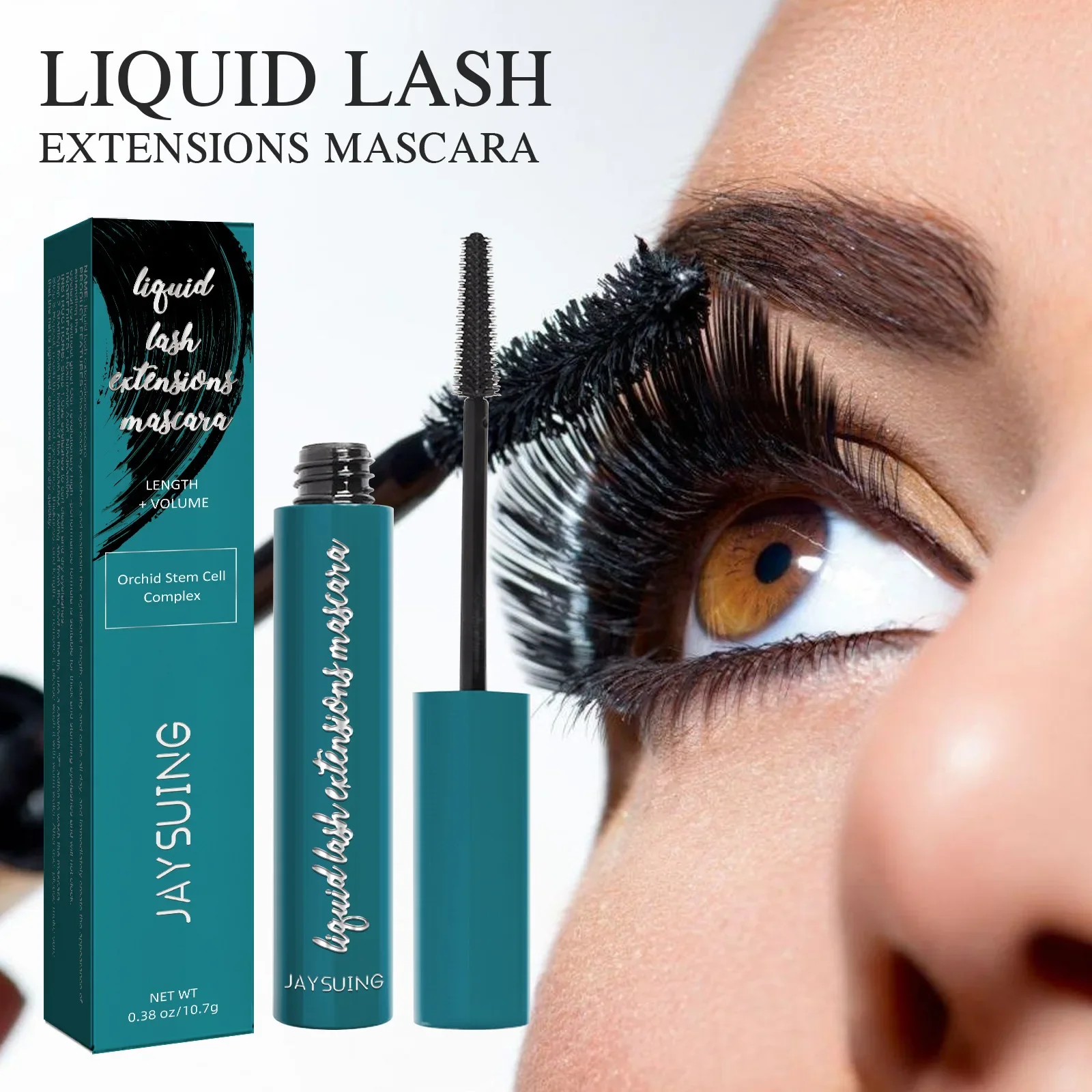 

10.7g Jaysuing Makeup Mascara Waterproof Not Smudge Long-Lasting Natural Thick Curl Comb Fine Eyelash Base Makeup Wholesale