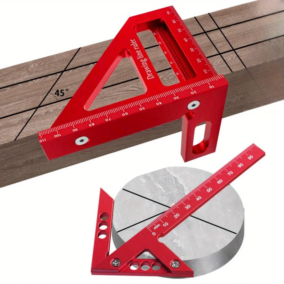 Carpenter Square Protractor Center Scribe Gauge Kit Center Finder Miter Triangle Ruler T-Type Scriber Layout Measuring Ruler measuring ruler woodworking square woodworking protractor woodworking measuring tool