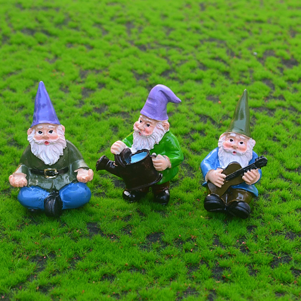 Creative Gnome Dwarf Art Sculptures Mini Dwarf Funny Miniature Micro Landscape Outdoor Figurine Ornament Tabletop Lawn Porch Dec resin statue,resin handicraft ornaments,garden statue,resin ornament,resin ornaments,garden decoration,animal ornaments