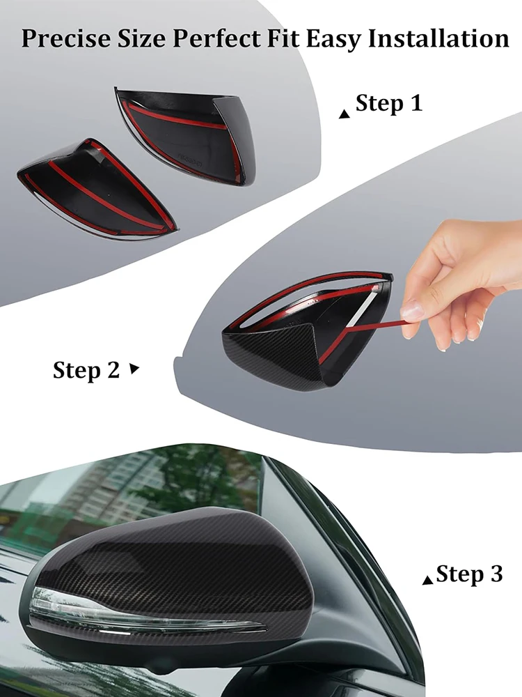 カーボンファイバー車のサイドバックミラーカバーシェル互換性のあるベンツ W205 W213 X253 CE GLC GLA GLB 交換用バックミラー  サイドミラーカバーキャップ ベンツ W205 W213 C238 X253 CE GLC クラス OEM リアルカ カーボンファイバー車のサイド  バックミラーカバー ... 車のバックミラーハウジング For Benz C W205 E W213 S Class W222 GLC X253 Car Mir