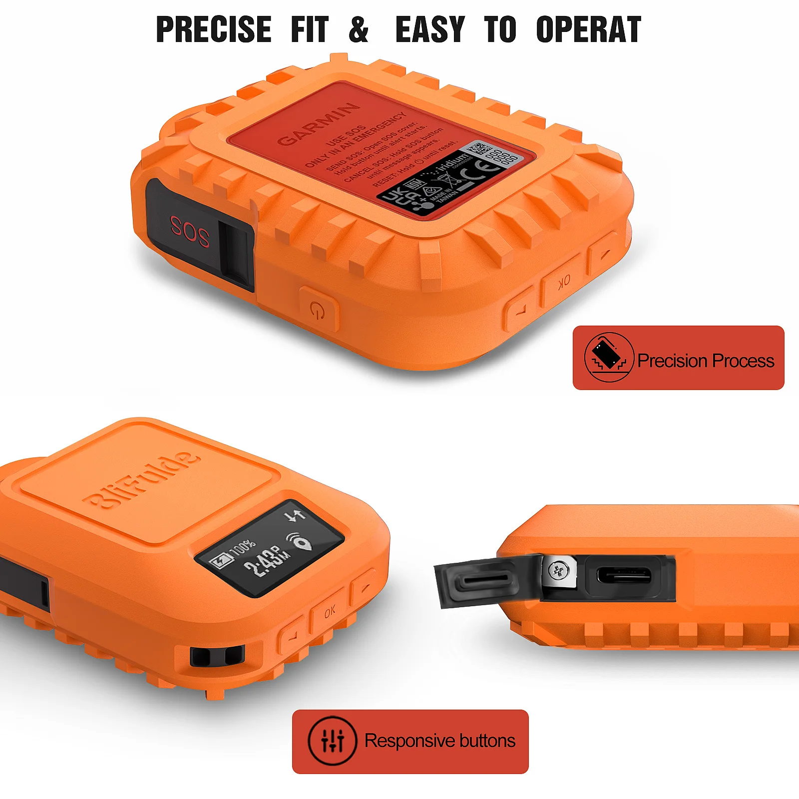 Durable Scratch-Resistant Silicone Protective Cover in Orange