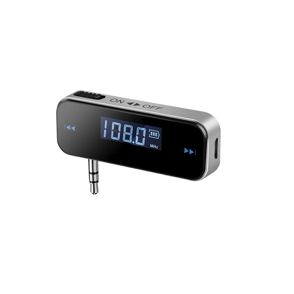 Elistooop 3.5mm jack Radio FM Transmitter Mini Wireless Adapter Handsfree Car Kit MP3 Music for Smartphone