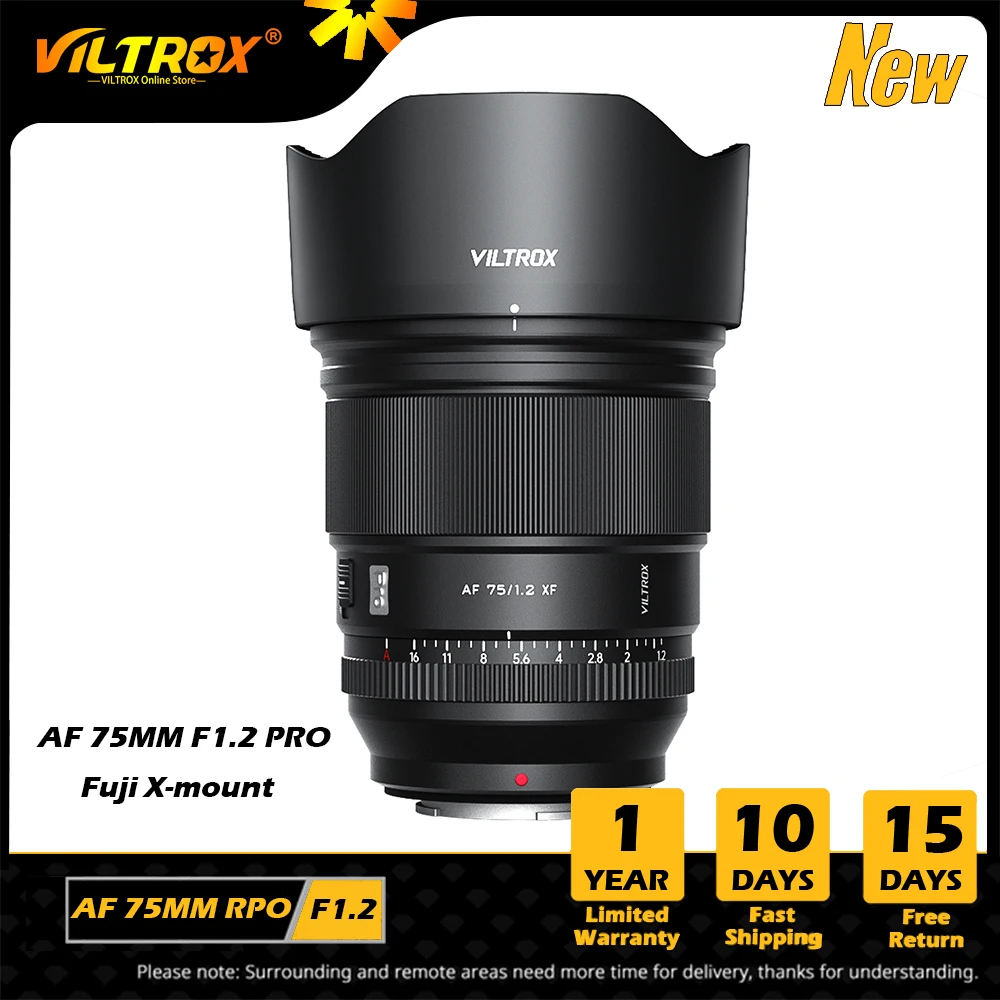 Obiettivo VILTROX Pro 75mm F/1.2 Per Fujifilm X Mount | Lente Prime Professionale Per X-T5, X-H2, X-T4 - Foto 8