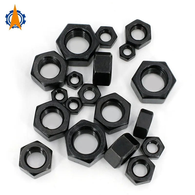 

black grade 8.8 steel DIN934 hex nut machine nut m2 m2.5 m3 m4 M5 M6 M8 M10 M12 M14 M16 M18 M20 M22 M24 M27 M30 M36