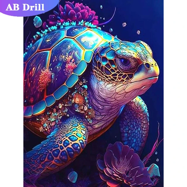 5d Diamond Painting New Flower Tortoise Colorful Home Decor Full  Square/round Mosaic Animal Sea Turtle Embroidery Wall Art