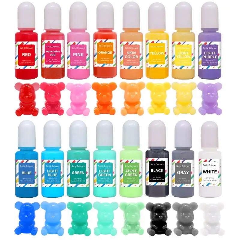 18Pcs Epoxy Resin Pigment Dye 10ml Each Liquid Dye Concentrated