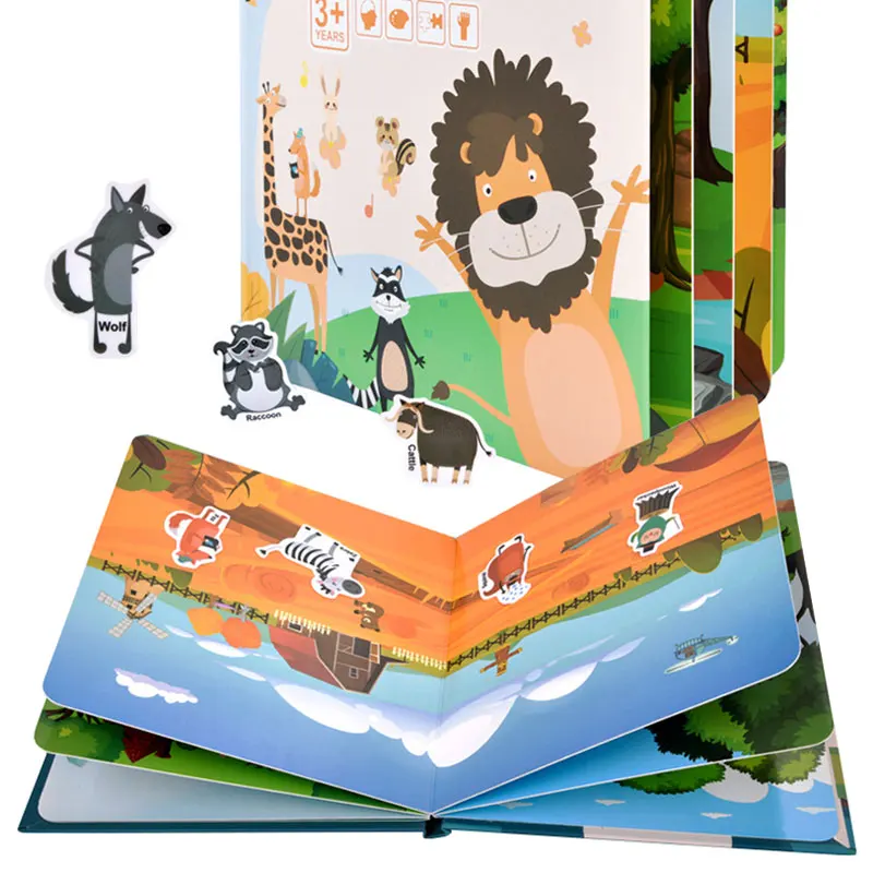 Montessori Jelly Stickers Quiet Book Toys Early Education Magnetic Animal Puzzle Sensory Game Educational Toys For 2-3 Year Olds puzzle toys magnetic puzzle toys