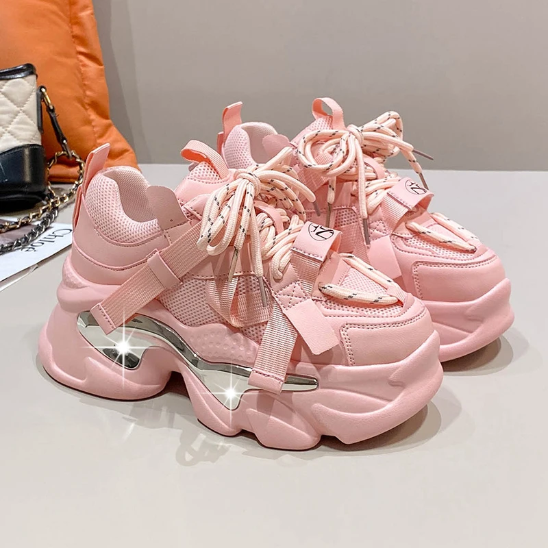 

Women Platform Sneakers Sping Breathable Mesh Chunky Casual Dad Shoes Sports Vulcanized Shoes Woman Colorful Female Sneakers