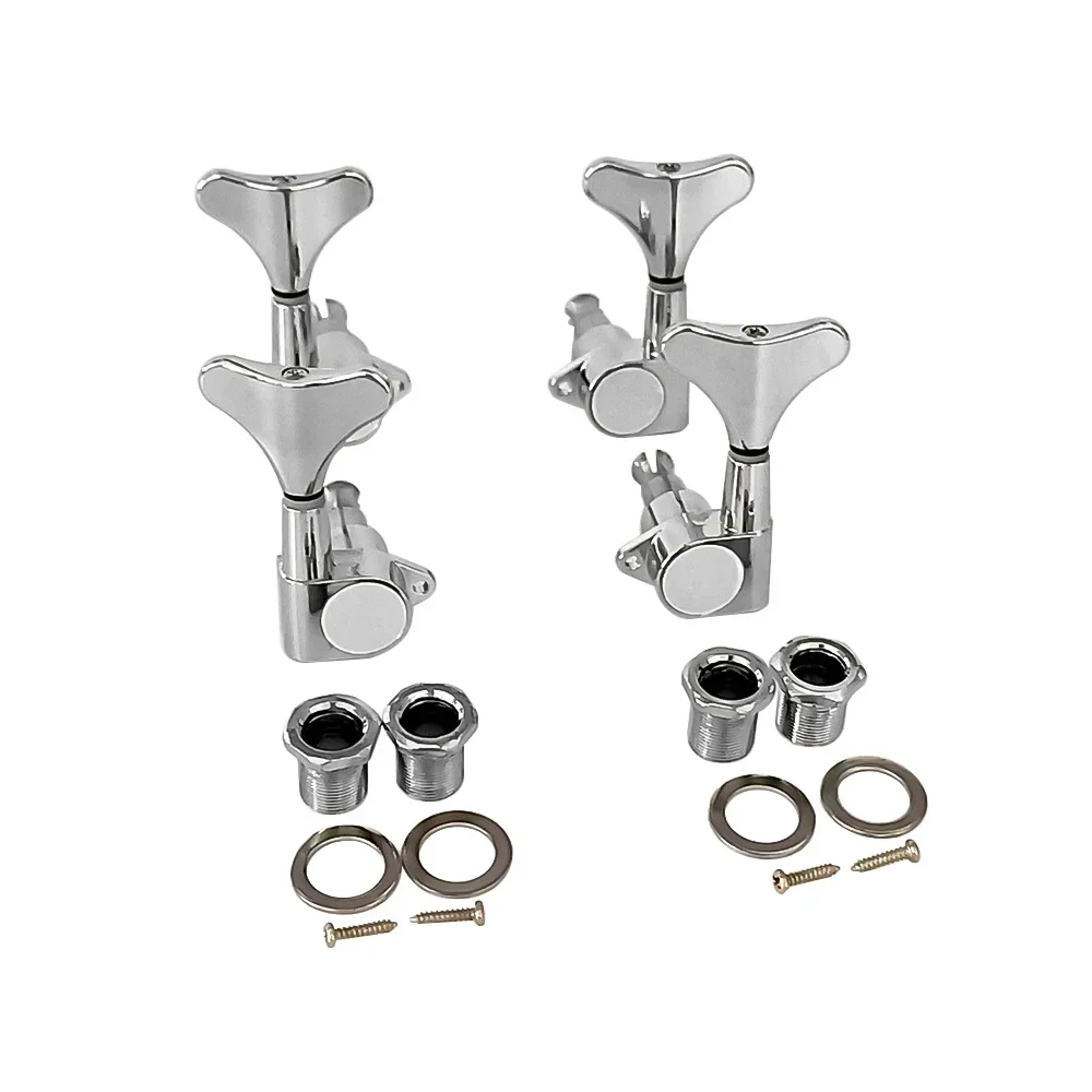 1set Elektrische Bass String Knopf Geschlossene Stimmwirbel Mechaniken Mechaniken Metall Tuning Peg für Elektrische Bass Gitarre Zubehör – Detail 8