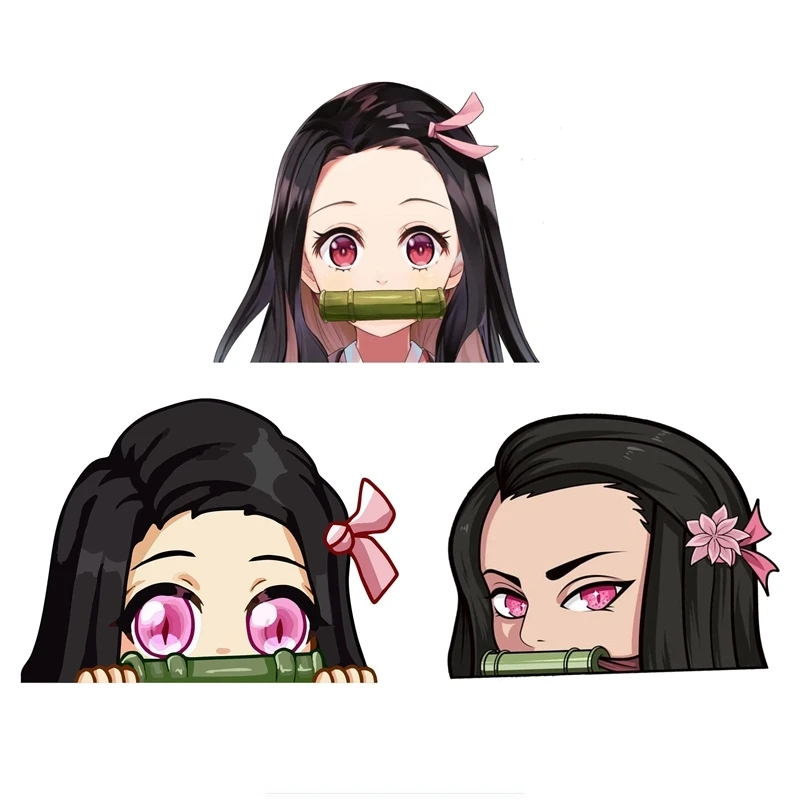 

3D наклейка на автомобиль из ПВХ с изображением рассекающего демонов незуко камадо, Виниловая наклейка для девушек JDM Van KK, виниловые водонепроницаемые наклейки из ПВХ