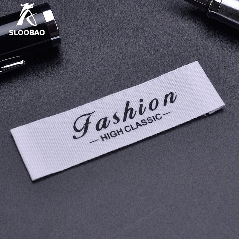 

Free Shipping1000 pcs Cotton Labels Fabric Printed Clothing Shoes Bags Labels Washable Garment Tags