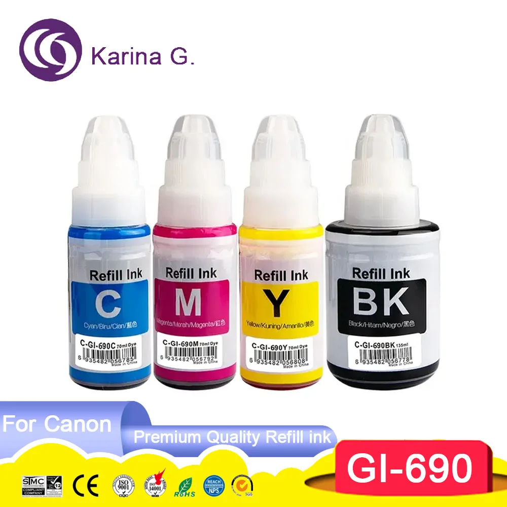 GI 690 GI690 GI-690 Premium Compatible Color Bulk Water Based Bottle Refill DGT
