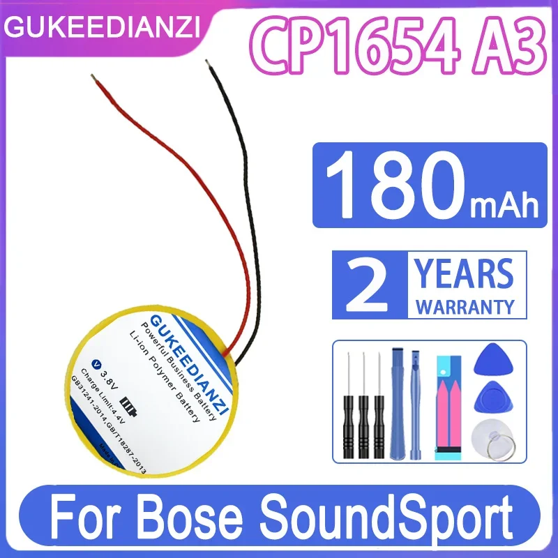 Gukeedianzi Batteria Di Ricambio Cp1654 A3 180Mah Per Bose Soundsport Wireless, Batterie Soundsport Pulse