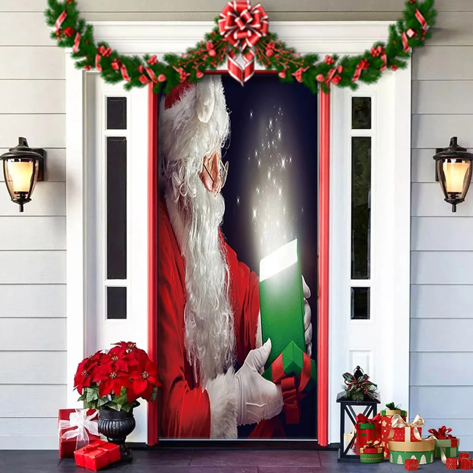 Holiday Themed Christmas Door Cover Decoration