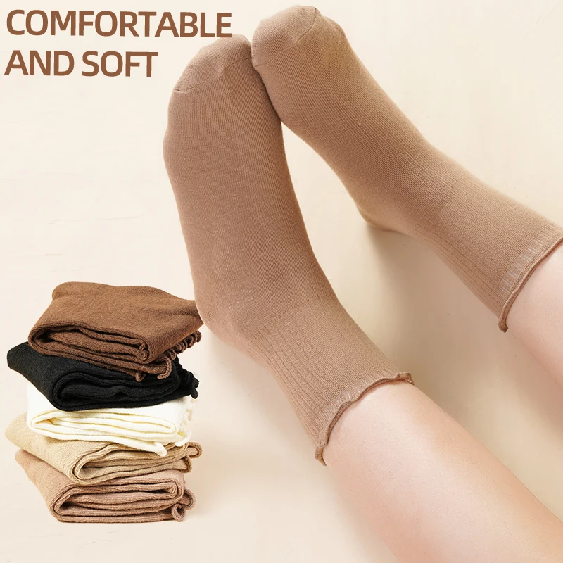 

Winter Warm Thicken Socks Classic Solid Color Pile Ladies' Socks Breathable Mid Length Sock Fashionable Women's Stockings