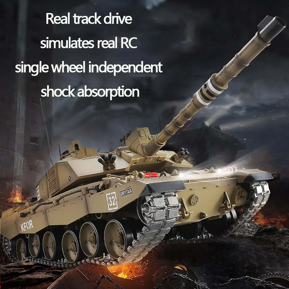 Henglong 1:16 3908 British Challenger II Rc Tank Simulated Sound Effect Metal Rocker Arm Military Tracked Vehicles 3