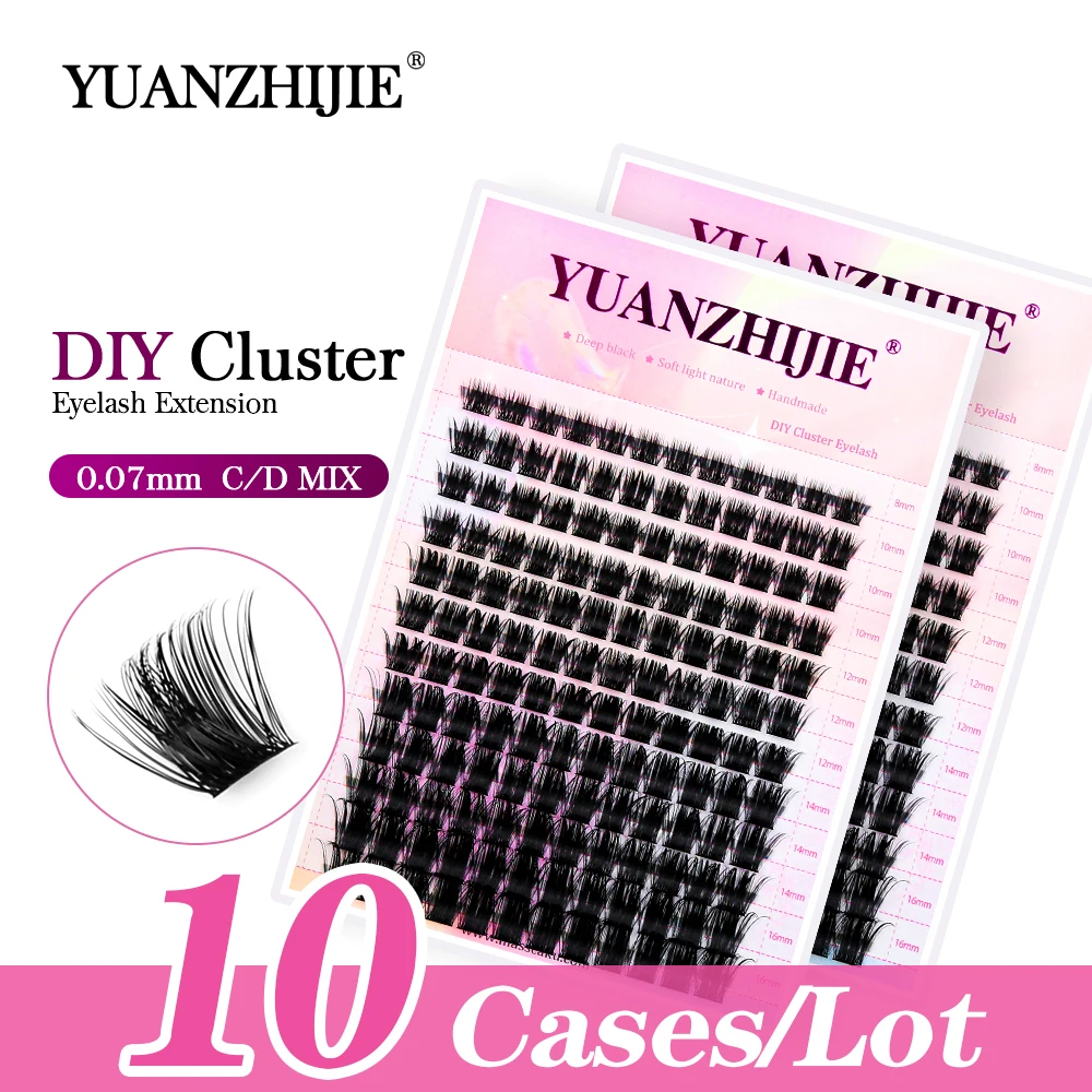 

Eyelashes Cluster YUANZHIJIE DIY lashes Extension Kits with Remover Tweezer Delicated Pack Private logo Customize lash Service