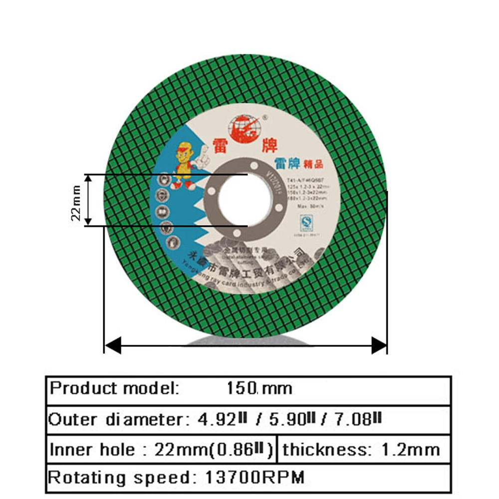 150mm Cutting Disc Resin Circular Saw Blade Angle Grinder Grinding Wheel 5Pcs for Iron Stainless Steel PVC