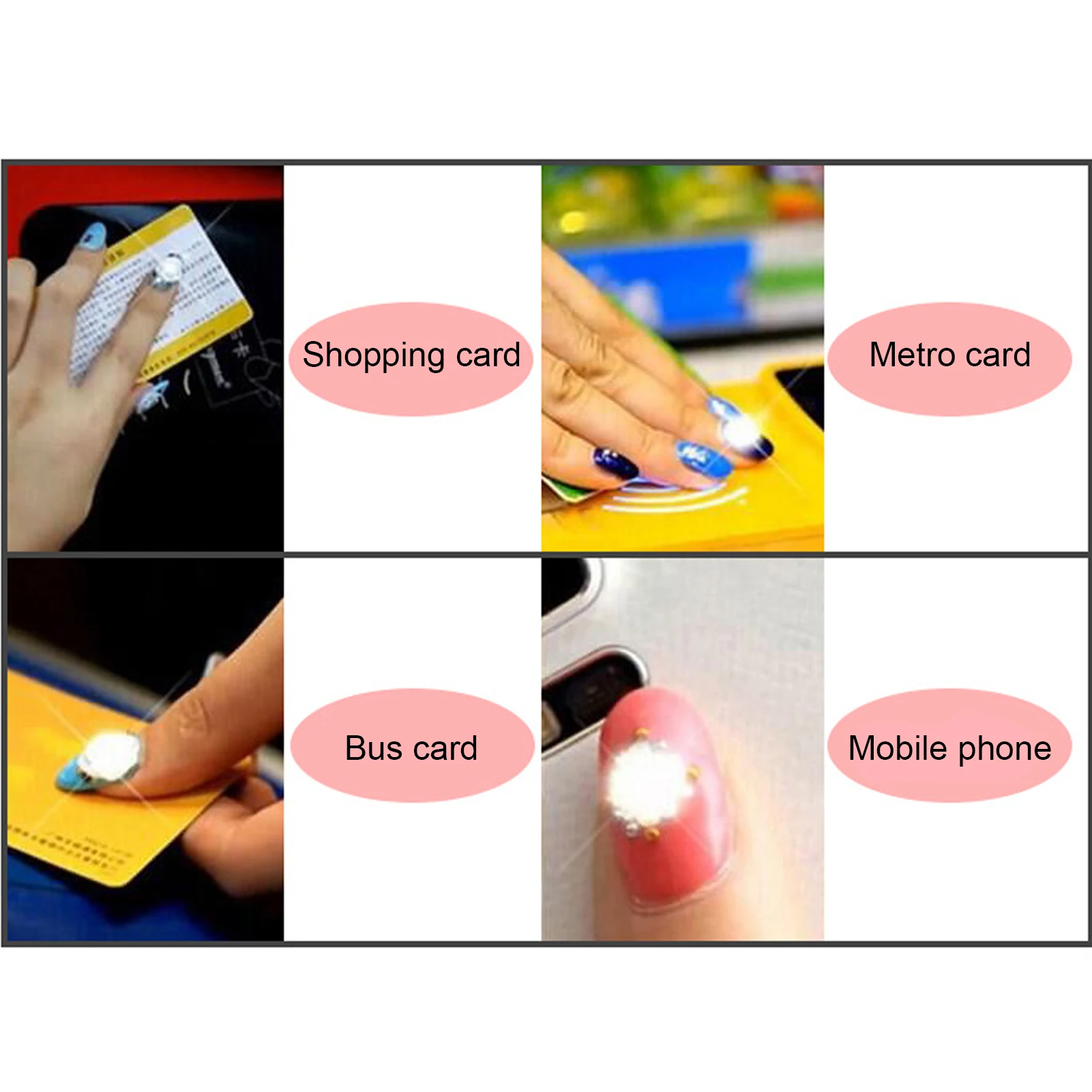 7Pcs NFC Lighting Nail Art Stickers Different Colors Self Adhesive Intelligent Nail Stickers Light Flash Nail Art Tool Salon 4