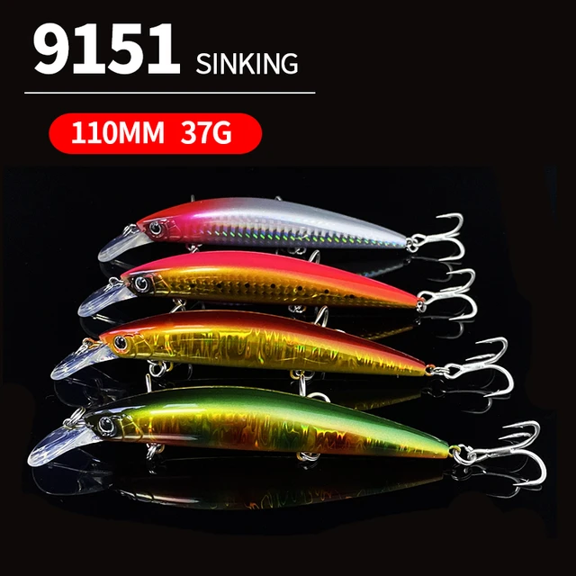 Heavy Minnow Sinking Fishing Lure 11cm 37g Long Casting Large