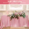 Rose gold Imitation Silk Satin Wedding Solid Color Rectangular Banquet Rable Tea Table Cloth Tablecloth 2
