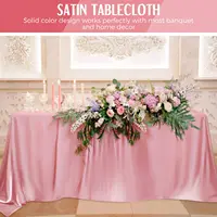 Rose gold Imitation Silk Satin Wedding Solid Color Rectangular Banquet Rable Tea Table Cloth Tablecloth 2