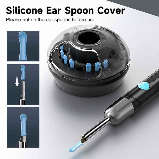 WiFi Endoscope 4.2mm 1080P Ear Picker Camera with Ear Spoon Base for iOS/Android Ear Cleaning Otoscope with Ear Wax Removal Tool 4