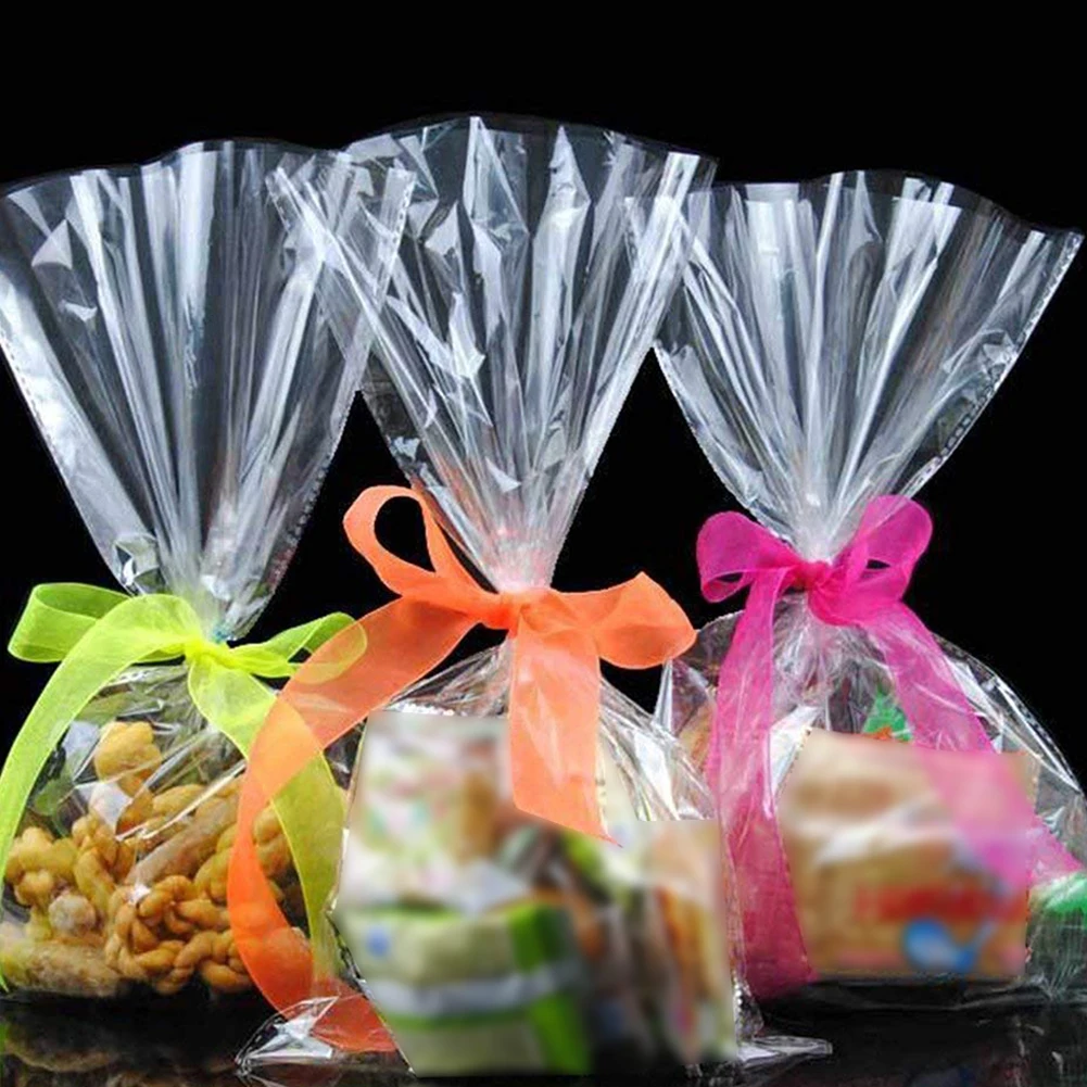 

100Pcs Diy Dessert Biscuit Cookie Candy Mooncake Gift Packing Seal Bag Colorful Candy Bags Cute Transparent Pouch