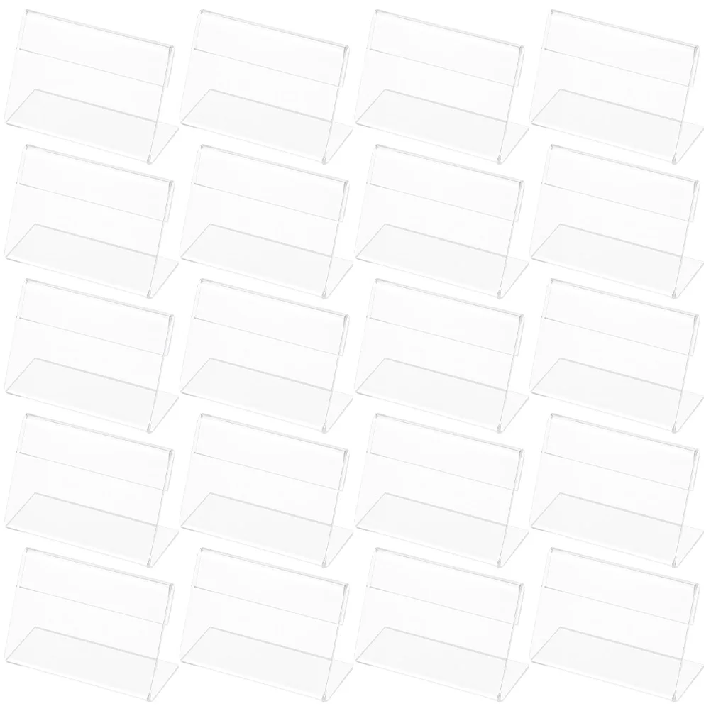 

25 Pcs Represent Acrylic Card Merchandise Tags Clear Display Stands Sign Holder