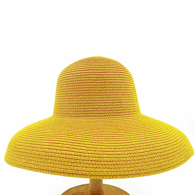 2023 Kapuze Hepburn Wind Strohhut mit großer Krempe, weiblicher Sommer-Sonnenschutz-Beckenhut, französischer Strandurlaub-Sonnenschutzhut – Detail 11