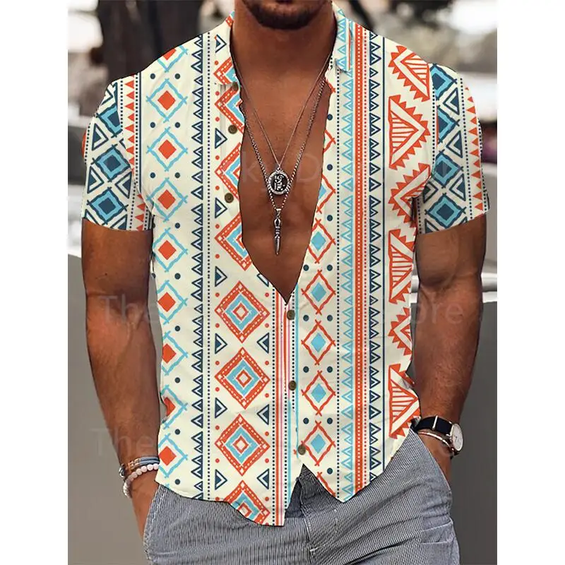 Men's Luxury Social Shirts Hawaiian Floral Oversized Camisa Harajuku Vintage Pattern Blouse Summer Casual Clothing Vacation Y2k