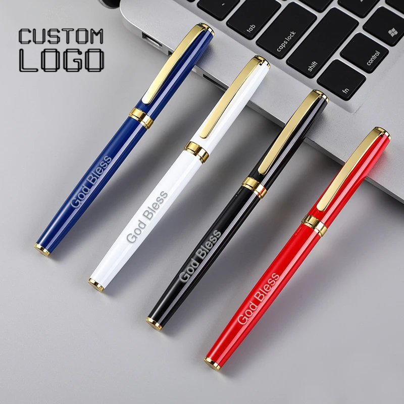 Custom Laser Engraving Logo Metal Ball Point Pen Business Advertisement Hotel Meeting Record Pens School Office Stationery Pen 320 grams of paper can be stamped as a point card record card business card invitation card