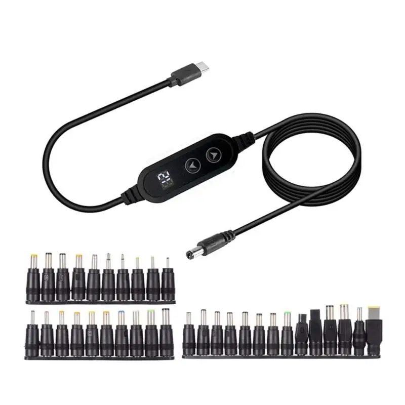 652F Einstellbare Spannungen USB C auf DC5525 Netzkabel 34 Adapter für Laptops Router – Detail 1