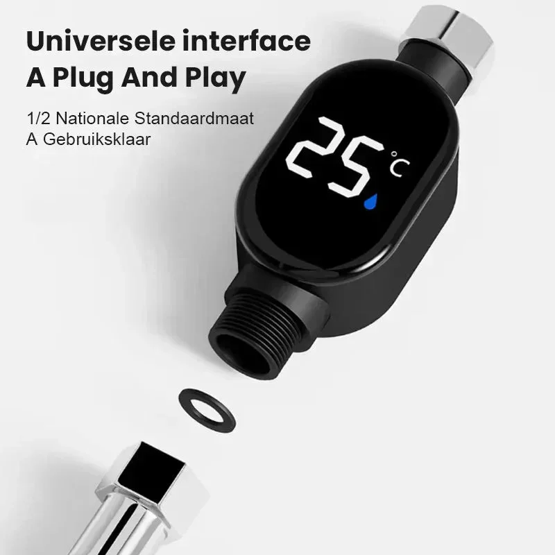 Home Water Shower Thermometer with Led Display 0℃~99℃ Water Accurate Temperature Measurement Waterproof Smart Meter Bathroom