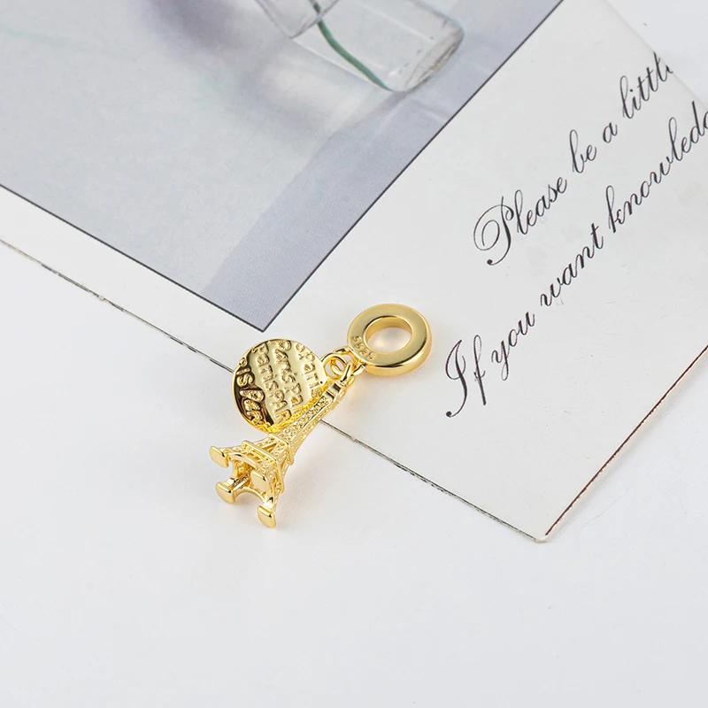 NEW Gold Plated Lucky Heart、Flower、Dragon、Snowflake、Family Tree Charm Bead Fit Original 925 Silver Pan Bracelet DIY Jewelry Gift 6