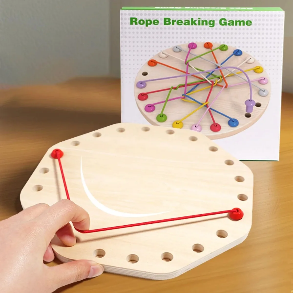 Kid Rope Board Games Knots Sensory Social Game Logical Thinking Challenge Colore Connected Line Brain Strategy Game Kids Toys