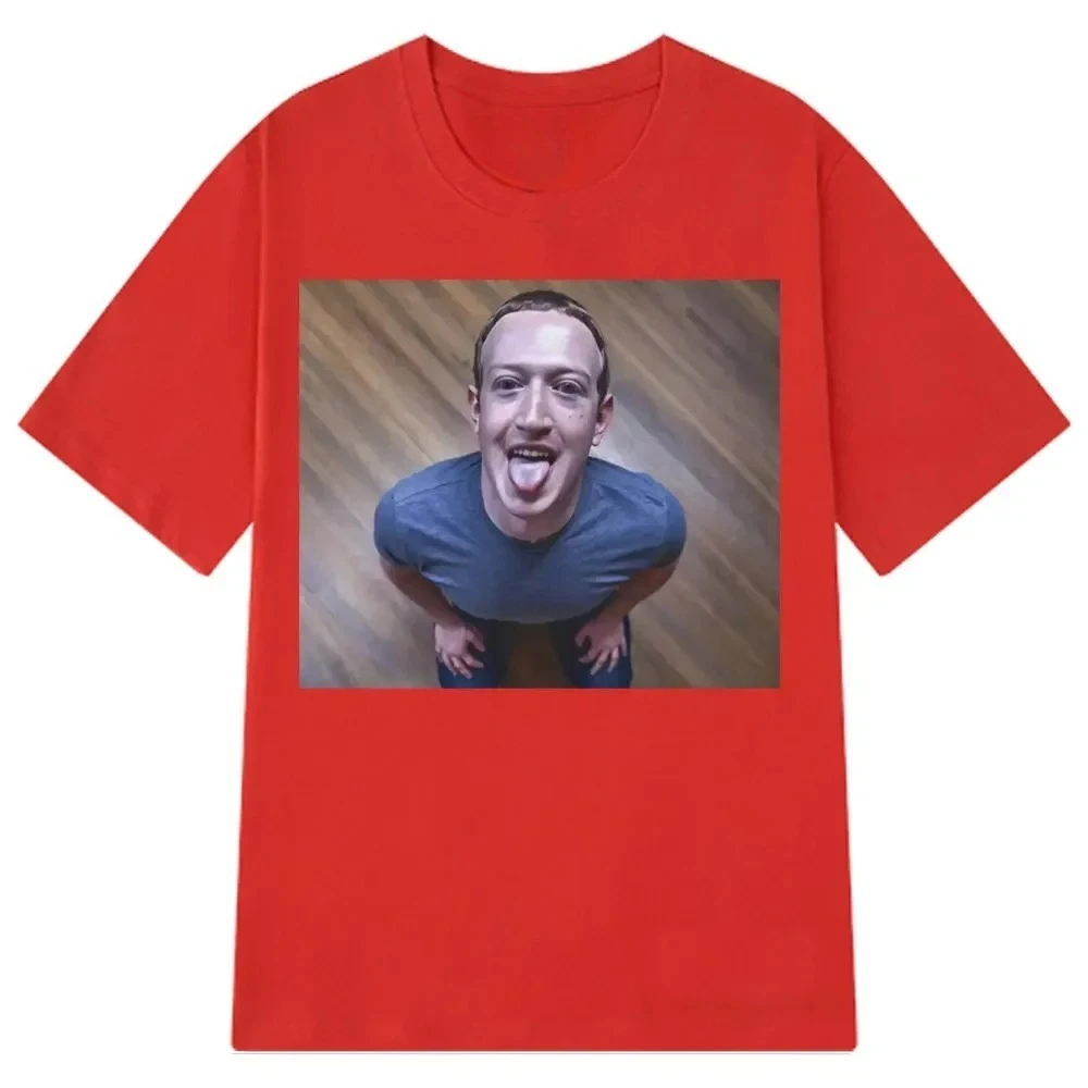Funny Brain Rotting Expression T-shirt Mark Zuckerberg Good Joke T-shirt for Women Short-sleeve T-shirt 6