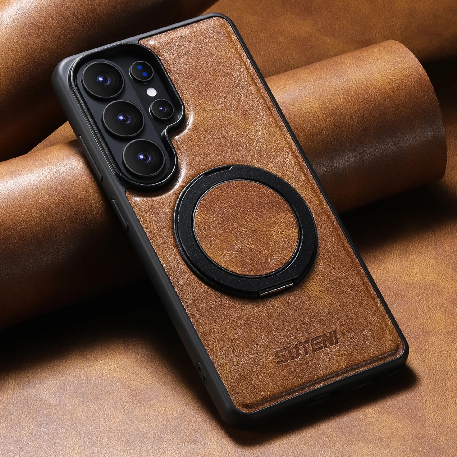 All-Package Soft Rubber Magnetic Phone Case with 360-Degree Rotating Stand