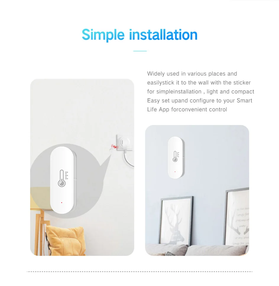 Tuya Zigbee Smart Temperature And Humidity Sensor APP Remote Monitor For Smart H