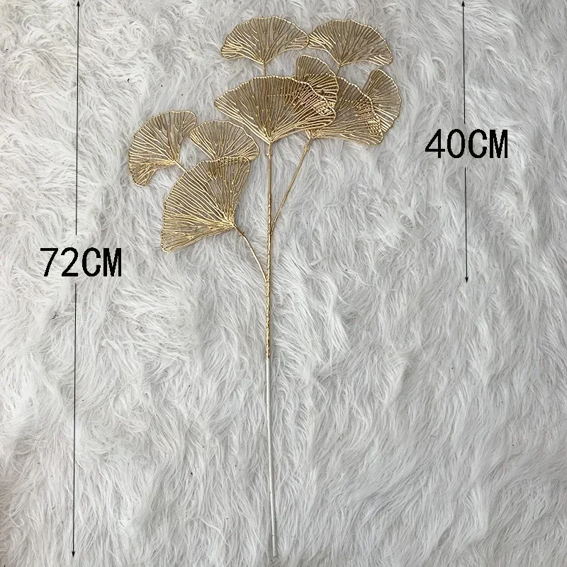 1PCS Three-pronged Fan Leaf Flower Mini Gold Ginkgo Leaves In Different Shapes Branches DIY Wedding Decorations Home Decor - Image 6