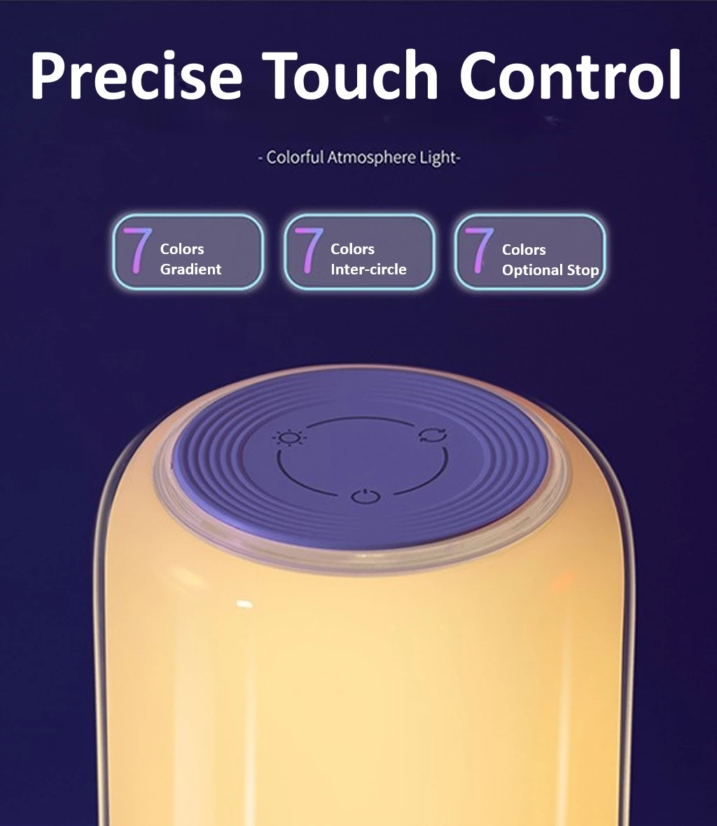 LED RGB Smart Touch Night Light for Kid Desk Bedside Camping