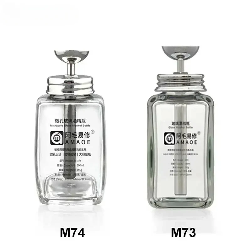 M73 M74 200ml Micropore Glass Alcohol Bottle Phone Maintenance Stainless Steel Pipe Press Type Repair Liquid Glass Bottle