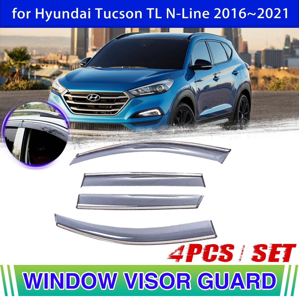 Déflecteur de Vent pour Hyundai Tucson 2016 + fenêtre, visière de