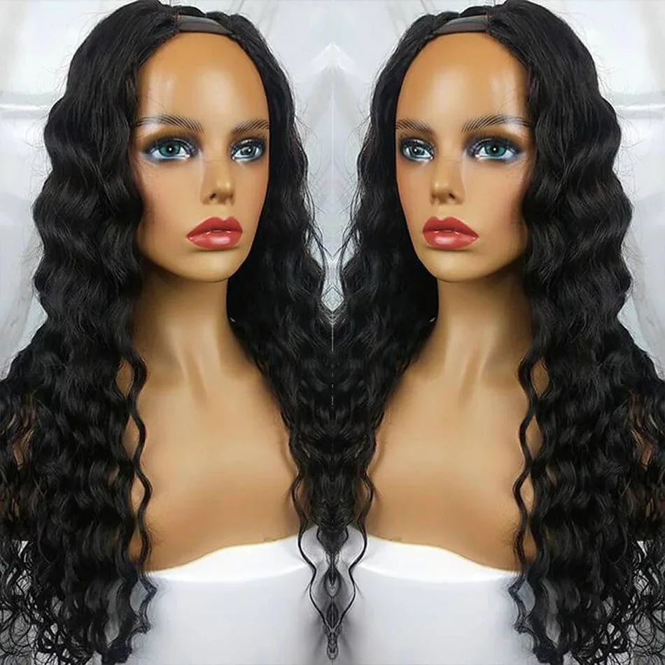 perucas de cabelo humano para as mulheres profunda solta parte peruca curto perucas de cabelo brasileiro glueless natural preto onda do corpo parte perucas
