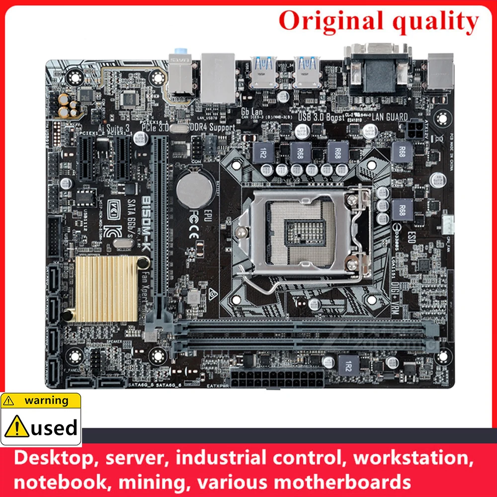 

Used For B150M-K Motherboards LGA 1151 DDR4 32GB M-ATX For Intel B150 Desktop Mainboard SATA III USB3.0