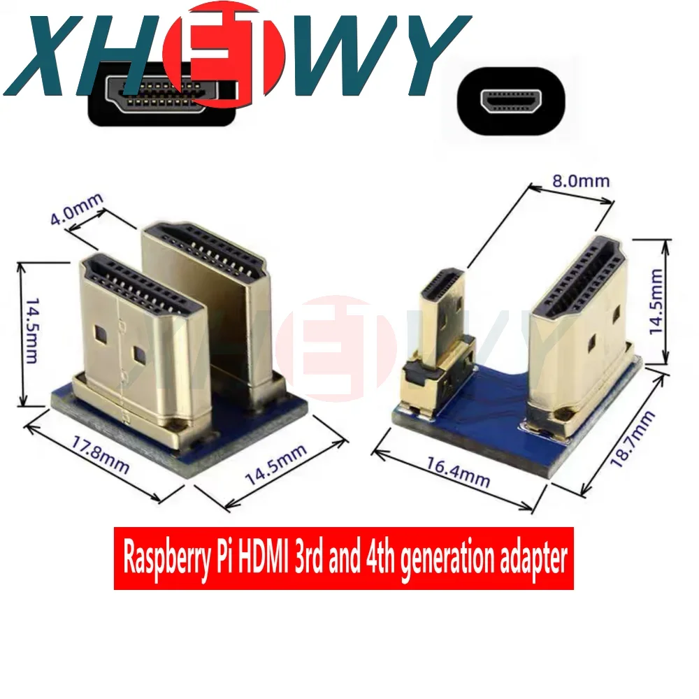 1PCS Raspberry Pi HDMI adapter 3rd generation adapter 4th generation adapter HDMI to Micro HDMI