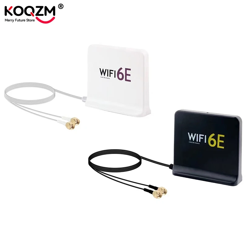

Портативная антенна Mimo 2,4G 5,8G 6G Wi-Fi 6E с 2 шт. кабелями, комнатная и уличная беспроводная антенна с магнитным дном для сетевой карты