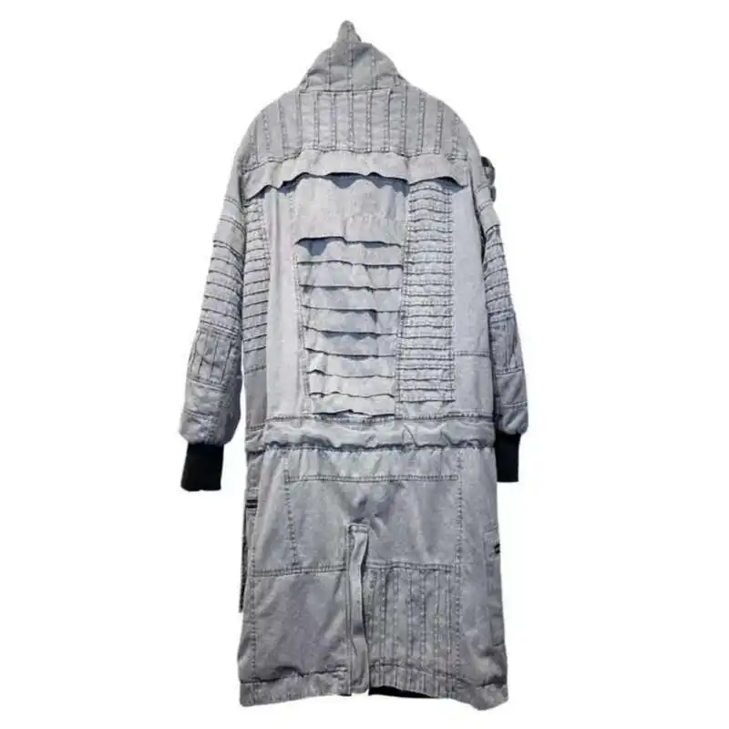 HKSH Waste Land Style Men's Tide Windbreaker Punk Dark Jackets Longline Irregular Patchwork Trench Wool Coat Winter Parka HK2618