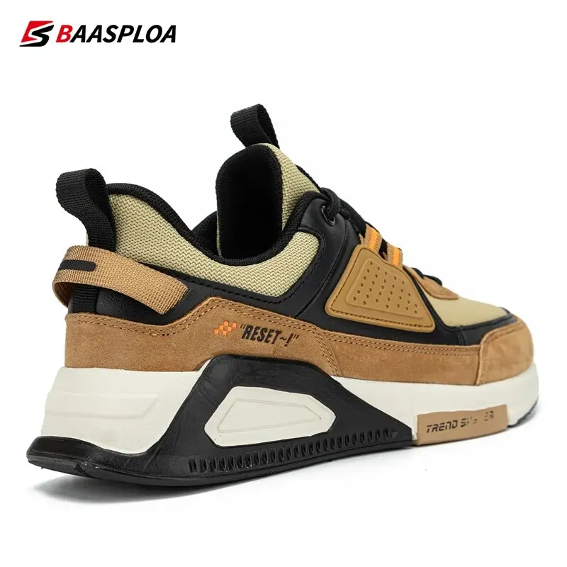 Running Shoes Baasploa Men Casual Waterproof Running Shoes Fashion Leather Tenis Shoes Non-slip Wear-resistant Male Sport Lightweight